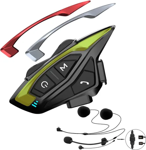 Kit de intercomunicador Bluetooth para casco de motocicleta, casco de motocicleta con cancelación de ruido DSP/CVC, intercomunicador de casco de 8