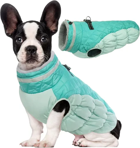 Miniatura 23 de Lelepet Abrigo cálido para perro, abrigo de invierno para perro, chaqueta impermeable para perros con arnés incorporado, chaleco reflectante