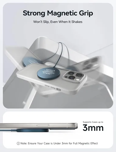 Miniatura 4 de JSAUX Cargador para iPhone 17 Magsafe Carga Inalámbrica, Compatible con iPhone 17 Air Pro Max/16/15/14/13/12 Series, Almohadilla de Carga Magnética