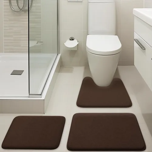 Miniatura 13 de Alfombra de baño de lujo – 1 pieza de alfombrilla de baño de espuma viscoelástica, antideslizante y ultrasuave, altamente absorbente, fácil