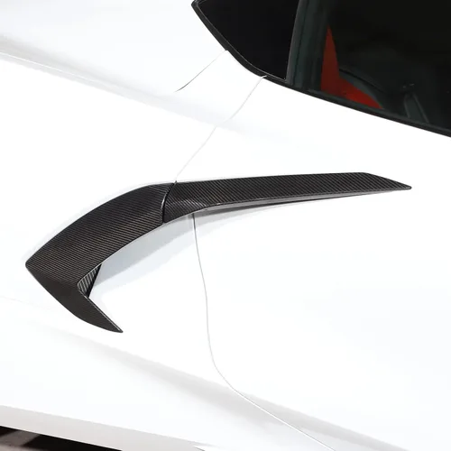Miniatura 5 de Cubierta de salida de aire exterior de fibra de carbono 100% real para Chevrolet Corvette C8 2020-2023, accesorios de ventilación lateral