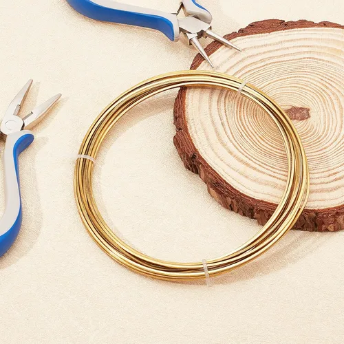 Miniatura 6 de BENECREAT Alambre de latón cuadrado de 16.4 pies – Alambre de cobre dorado medio duro calibre 15 para fabricación de joyas, cuentas y trabajo