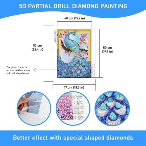 Miniatura 2 de Ezzo Kit de pintura de diamante 5D para adultos, 20 x 16 pulgadas, juego de arte de bricolaje por números, arte de diamantes con forma espacial