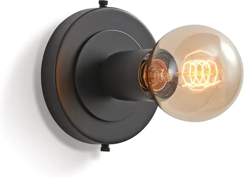 BRIGHTTIA Luna Uno - Aplique de pared de 1 luz, accesorio industrial moderno de mediados de siglo para pared y techo, lámpara minimalista para baño