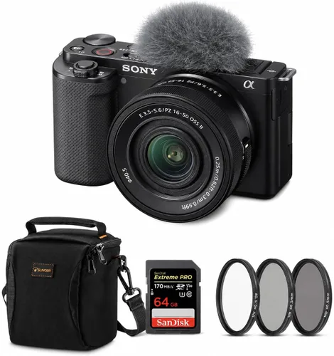 Miniatura 6 de Sony ZV-E10 APS-C Kit de cámara de vlogging sin espejo con lente de zoom de potencia II de 0.630-1.969 in, tarjeta SD de 64 GB, bolsa de hombro, UV