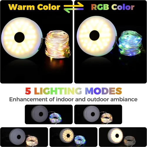 Miniatura 5 de 10L0L Kit de luces de techo para carrito de golf con tira de luz de neón LED, 5 modos e imán, USB-C recargable, impermeable, luces decorativas
