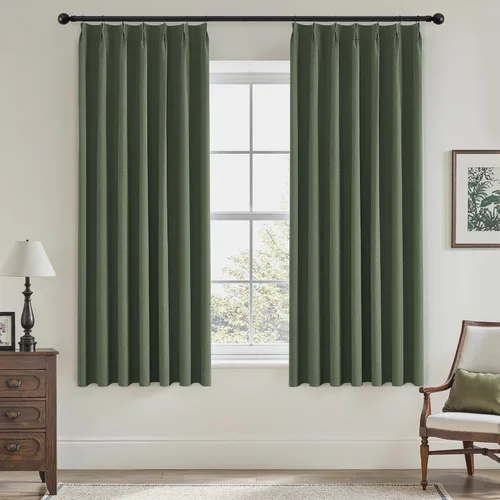 Miniatura 35 de UHITECH Cortinas opacas cortas de 35 pulgadas de largo, plisadas, opacas, para ventanas pequeñas, con aislamiento térmico, cortinas reductoras