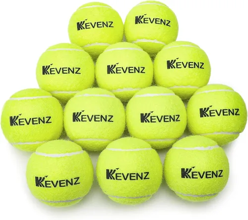 Miniatura 6 de KEVENZ Paquete de 12 pelotas de tenis de entrenamiento de presión estándar, altamente elásticas, más duraderas, buenas para entrenamiento