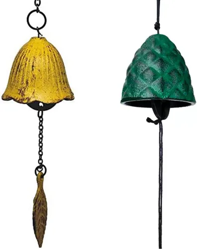 Miniatura 17 de 1 campanilla de viento tradicional japonesa de la suerte para exteriores, Iwachu de hierro fundido bendice templo, campanas de viento pequeñas