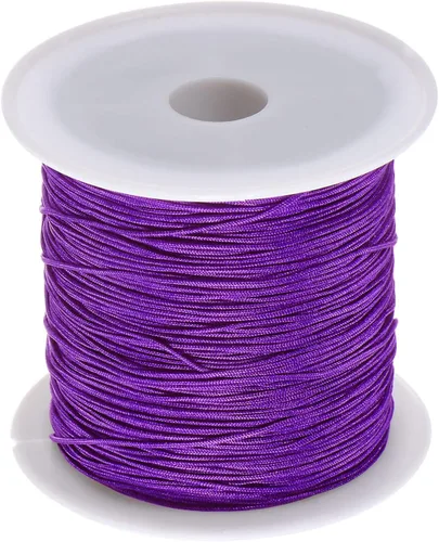 Miniatura 11 de HARFINGTON 1 rollo de hilo de nailon para nudar de 0.024 in, 50 yardas de nailon trenzado para manualidades, cuerda de satén para pulsera, collar