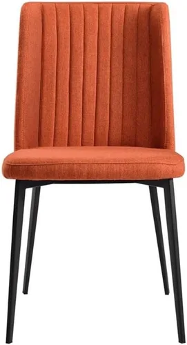 Miniatura 5 de Armen Living Silla de comedor Maine, tapicería de tela naranja, altura del asiento de 18.5 pulgadas