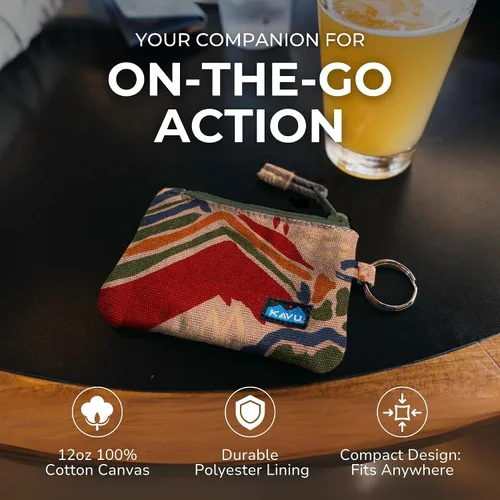 Miniatura 40 de KAVU Stirling Cartera delgada de lona de algodón con cremallera de doble cara