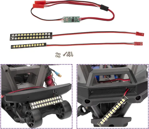 Barra de luz impermeable para parachoques delantero y trasero de 2.283 in y 2.756 in, compatible con traxxas 1/10 MAXX RC Car Truck Accesorios de