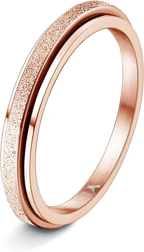 Miniatura 33 de Diamday Anillos antiestrés para mujeres y hombres – Anillo giratorio de acero inoxidable de 2/4 para aliviar la ansiedad y el estrés, con purpurina
