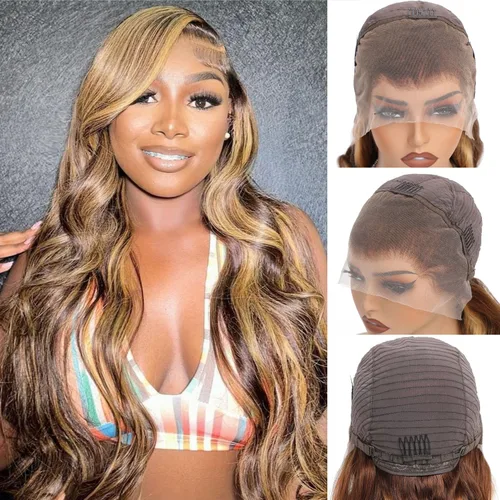 Miniatura 24 de Aaliweya Peluca de encaje frontal 360 HD con encaje frontal 360, peluca de cabello humano para mujer, densidad 180, prearrancada, sin pegamento, 1B