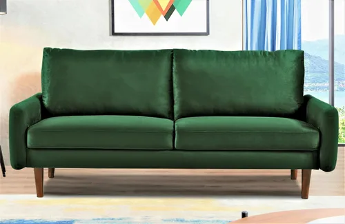 Miniatura 11 de Container Furniture Direct Kent - Sofá de terciopelo para salas de estar modernas y espacios compactos, cómodo sofá de 3 plazas, muebles de estudio