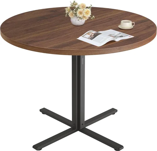 VASAGLE Mesa de comedor, pequeña mesa de cocina redonda para 4 personas, 31.5 x 29.4 pulgadas, para comedor, sala de estar, granja, resistente al