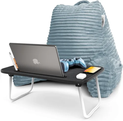 Miniatura 54 de Nestl Almohada de lectura para niños y adolescentes con espuma viscoelástica triturada, almohadas de respaldo de felpa de corte lujoso para leer