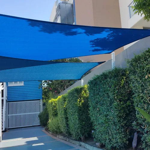 Miniatura 6 de E&K Sunrise - Toldo rectangular de 8 x 12 pies con un anillo, alambre de acero, bloqueo UV, para pérgola, patio, jardín, terraza al aire libre (azul)
