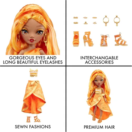 Miniatura 5 de Muñeca de moda Rainbow High - Meena Fleur (Oro Azafrán)