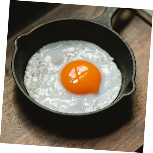 Miniatura 7 de Uonlytech Thickened Cast Iron Non-stick Frying Pan with Handle and Wooden Board Even Heat Distribution Steak Cooking Pan for Home Kitchen Utensil