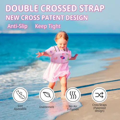 Miniatura 4 de Chaleco de natación para bebés para aprender a nadar, chaqueta de ayuda de natación para bebés de 2, 3, 4, 5 y 6 años, alas de agua para el brazo