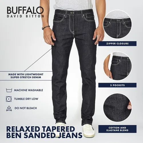 Miniatura 4 de Buffalo David Bitton Vaqueros Ben Relajados Cónicos para Hombre