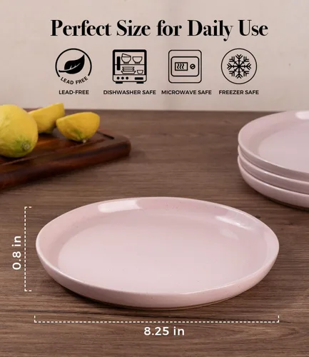Miniatura 2 de AmorArc Juego de Platos de Aperitivo de Cerámica, Juego de 6, Platos de Gres Hechos a Mano de 21 cm para Postre, Ensalada, Aperitivo, Cena, Apto