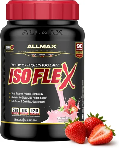 Miniatura 11 de ALLMAX Nutrition - ISOFLEX Polvo de Proteína de Suero, Proteína de Suero Aislada, 27g de Proteína, Pastel de Cumpleaños, 2 lb