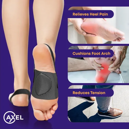 Miniatura 6 de AXEL Soporte ajustable para el arco del pie, alivio del dolor de pies antideslizante para fascitis plantar, pies planos y arcos caídos, ortopédicos