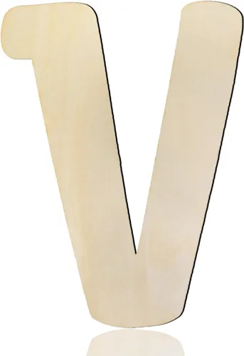 Miniatura 28 de Letras de madera de 8 pulgadas de alto, letra de madera D de 1/5 pulgada de grosor, letras del alfabeto de madera sin terminar para decoración