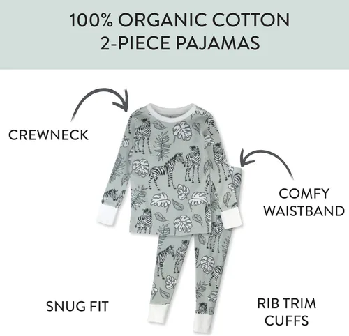 Miniatura 3 de HonestBaby Paquete múltiple de 2 piezas de pijamas de pijama 100% algodón orgánico para bebés y niñas pequeñas