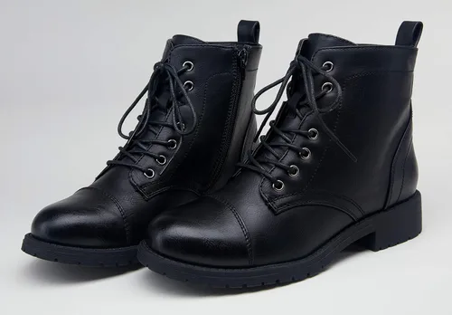 Miniatura 8 de Vepose Botines de moda para mujer, botines de tacón bajo con cordones para mujer