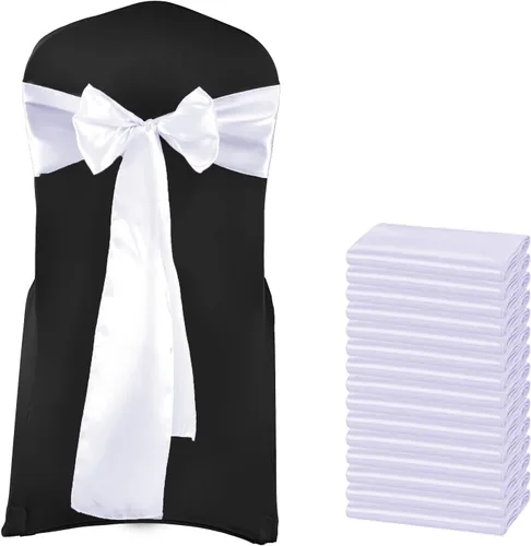 Miniatura 38 de MDS Bandas de Satén para Sillas, Paquete de 50, 7"x108" Cada Una, Lazos Decorativos de Cinta para Respaldos de Sillas para Fiestas de Navidad, Cena