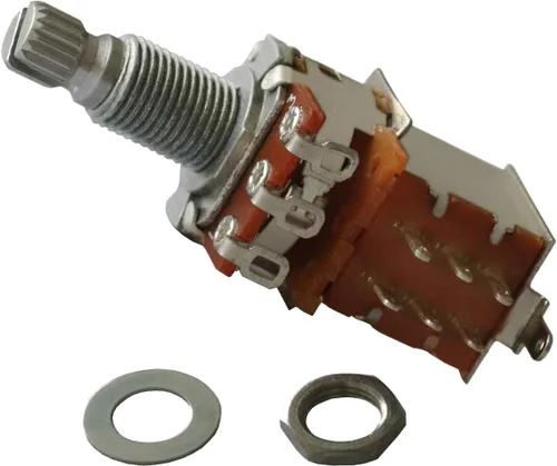 Miniatura 5 de Push Pull Pot DPDT - Potenciómetro de bajo de guitarra conmutada, tono de volumen, interruptor de control de eje dividido, 0.71 pulgadas