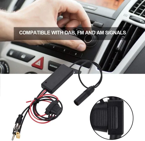 Miniatura 4 de V BESTLIFE Auto Car 12V Antena Estéreo Radio AM FM Amplificador de señal Booster Fortalecer AMP, Anti interferencia, Mejorar la señal de adio