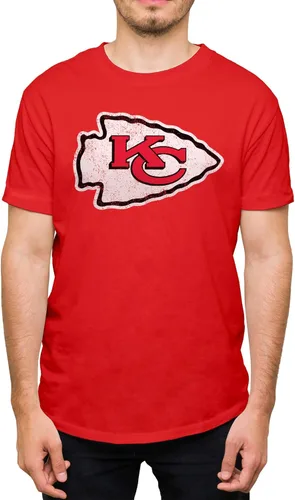 Hybrid Sports NFL - Distressed Team Logo - Officially Licensed Adult Short Sleeve Fan Tee for Men & Women rojo (Kansas City Chiefs - Red)