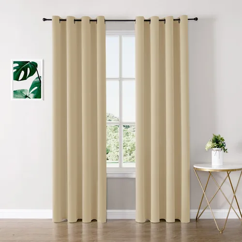 Miniatura 36 de ChrisDowa - Cortinas de cenefa pequeñas para cocina, cortinas cortas con ojales y aislamiento térmico para oscurecer la sala y habitación