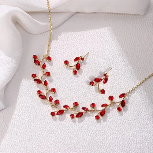 Miniatura 3 de EleQueen Women's Gorgeous Rhinestone Crystal Marquise-Cut Pear Shape Floral Necklace Earrings Jewelry Set for Wedding Bridal Party