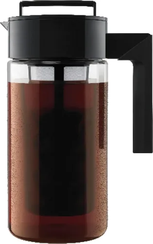 Takeya Cafetera de café frío Tritan - Jarra hermética con tapa sin fugas - Elaborador de café frío sin BPA con mango de silicona - Jarra apta para