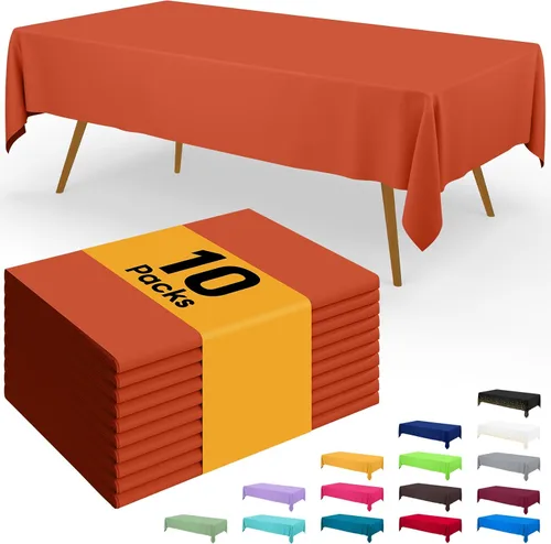 Miniatura 73 de Smiry - Juego de 6 manteles desechables, 54 x 78 pulgadas, manteles impermeables rectangulares para fiestas, cubierta de mesa de plástico