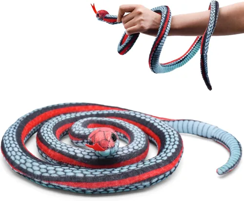 Muñecas de serpiente de 3.6 pies de largo, animales de peluche suaves y realistas, bromas de peluche, juguetes para niños, regalos para niños,