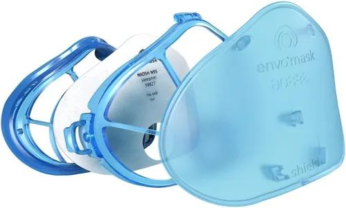 Miniatura 4 de Shield, azul, compatible con respirador Envo Mask N95, barrera física protectora y ligera, cierre de clip, estándar, red de dormir (70003-01)