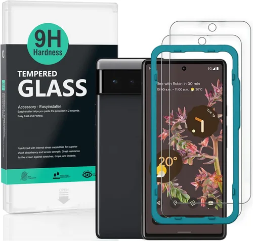 Miniatura 10 de Ibywind Protector de pantalla para Google Pixel 6a 5G 6.1", con protector de lente de cámara de metal, sin burbujas, fácil de instalar