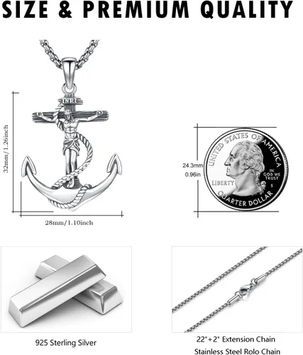 Miniatura 364 de Collar de plata de ley 925 con medalla de San Patrón, colgante de protección católica, amuleto, joyería religiosa para hombres y mujeres