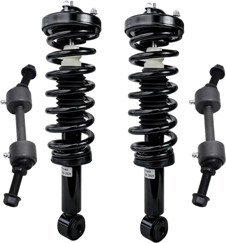 Miniatura 63 de Detroit Axle - Kit de puntales delanteros 2WD para Ford F-150 2005-2008 Lincoln Mark LT 2005-2008, 2 puntales con muelle helicoidal, 2 enlaces
