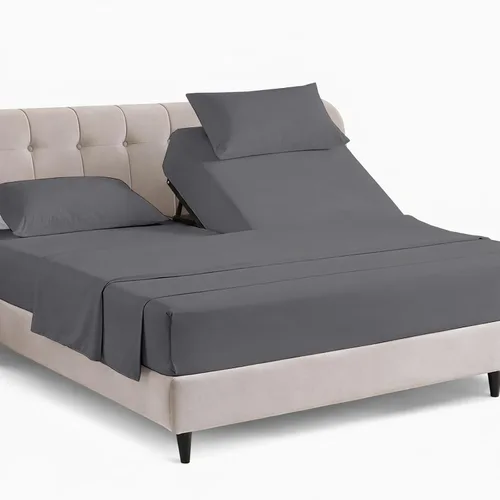 Miniatura 9 de KRISHNA Juego de sábanas prémium de 4 piezas de 34 pulgadas para cama ajustable con números de sueño, 100% algodón egipcio, sábana bajera ajustable