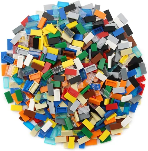 Miniatura 5 de 700 Piezas de Ladrillos Planos Multicolores 1×2, Bloques de Construcción a Granel para Superficies Lisas de Pared y Piso, Accesorios de Juguete
