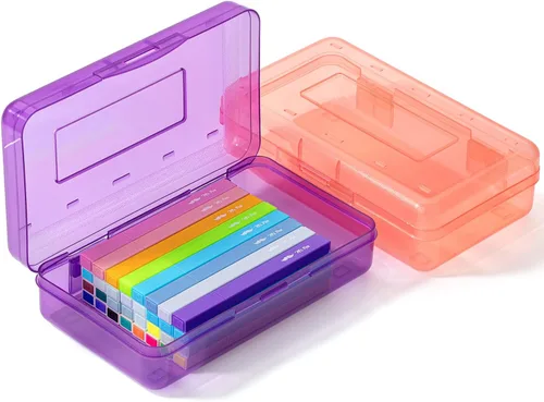 Miniatura 42 de Mr. Pen - Cajas de lápices transparentes, paquete de 6, 7.9 x 4.5 x 2.4 pulgadas, azul transparente, tapa hermética, organizador de cajas de lápices