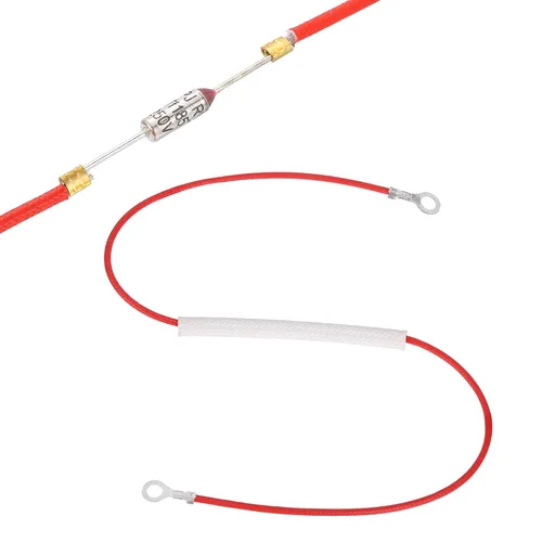 Miniatura 14 de MECCANIXITY Fusible universal de temperatura para olla de arrocera, 158.0 °F 10 A 250 V Fusible térmico de metal con ambos terminales de anillo